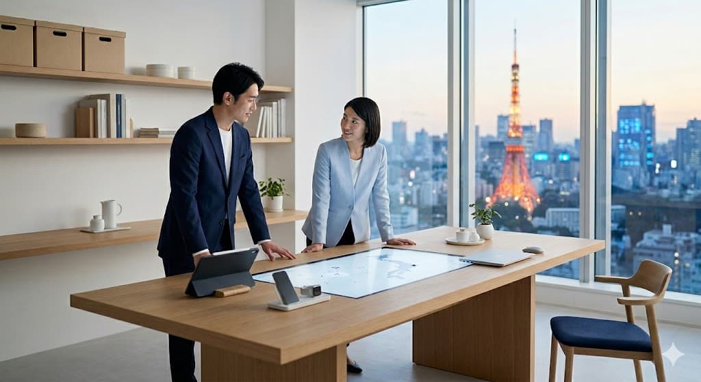 Business consultants in Tokyo office